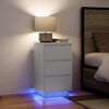 vidaXL Bedside Cabinet with LED Lights&nbsp;White 38x34x65 cm