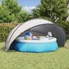 vidaXL Pool Dome Folding Manual Grey and Orange 500 x 500 x 236 cm