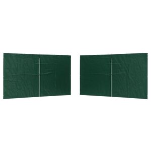 vidaXL Party Tent Sidewall 2 pcs 400 x 195 cm Green PE and Steel