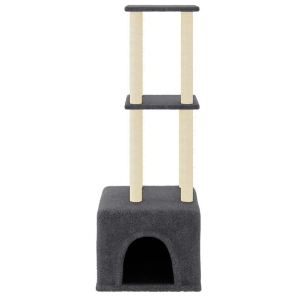 vidaXL Cat Tree with Sisal Scratching Posts Dark Grey 133.5 cm
