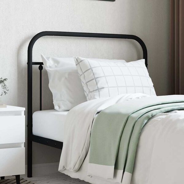 vidaXL Metal Replace Headboard Black 100 cm