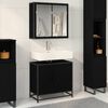 vidaXL Bathroom Furniture Set 2 pcs Black Oak Engineered Wood