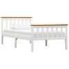 vidaXL Bed Frame without Mattress White Solid Pine Wood 100x200 cm