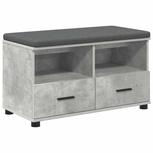 vidaXL Hall Bench with Cushion Concrete Grey 80 x 38 x 46 cm