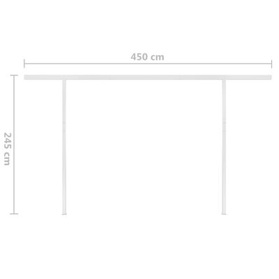 vidaXL Manual Retractable Awning with LED 4x3.5 m Cream