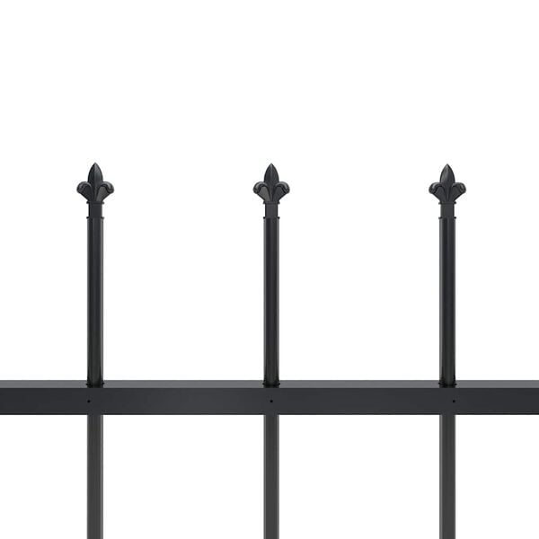 vidaXL Garden Fence with Spear Top Steel 1248x60 cm Black