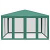 vidaXL Party Tent with 8 Mesh Sidewalls Green 4x4 m HDPE