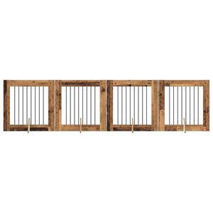 vidaXL Dog Gate with Stands 4 pcs Old Wood 80 x 80 cm Engineered Wood