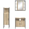 vidaXL Bathroom Furniture Set with Shelf 3 pcs Brown Engineered wood