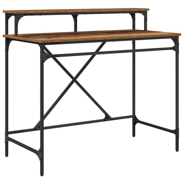 vidaXL Desk Old Wood 100 x 50 x 90 cm Engineered Wood