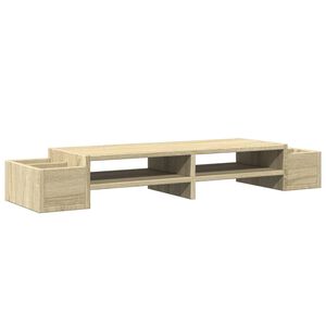 vidaXL Monitor St& with Storage Sonoma Oak 100x27x15 cm