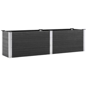 vidaXL Garden Raised Bed | Grey | Wood plastic composite (WPC), Steel