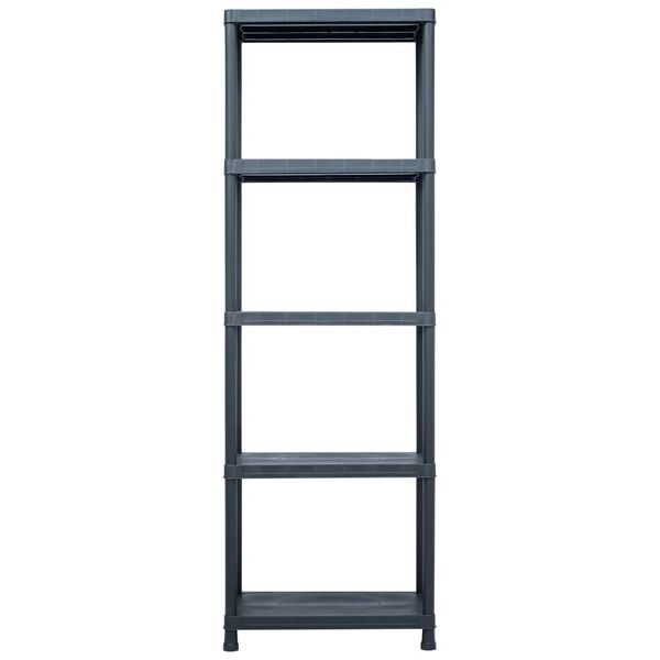 vidaXL Storage Shelf Racks 2 pcs Black 125 kg 60x30x180 cm Plastic