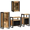 vidaXL Bathroom Furniture Set with Door 4 pcs Brown Soild Mango Wood