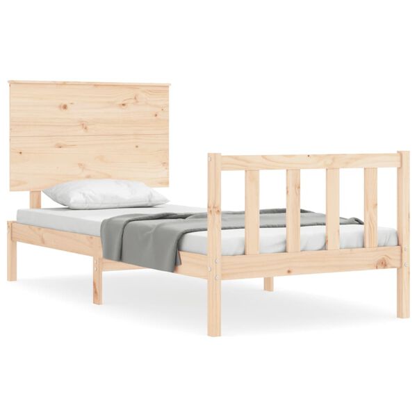 vidaXL Bed Frame without Mattress Small Single Solid Wood Pine