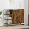 vidaXL Side Cabinet Smoke Oak 96.5 x 30 x 75 cm Engineered Wood