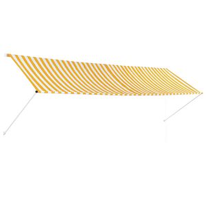 vidaXL Retractable Awning 400x150 cm Yellow and White