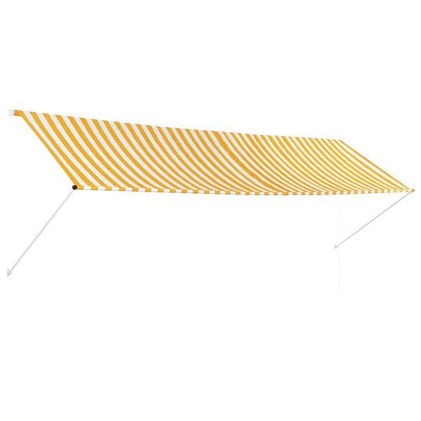 vidaXL Retractable Awning 400x150 cm Yellow and White