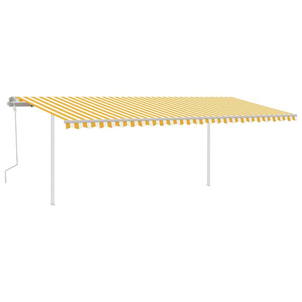 vidaXL Manual Retractable Awning with LED 6x3.5 m Yellow and White