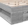 vidaXL Bed Frame with Drawers without Mattress Grey Sonoma 150x200 cm King Size