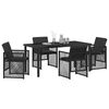 vidaXL Garden Dining Set 5 pcs Black Poly Rattan