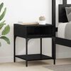 vidaXL Bedside Table Black Oak 40 x 40 x 50 cm Engineered Wood