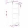 vidaXL Sliding Door White and Black 83 x 232 cm Solid Pine Wood