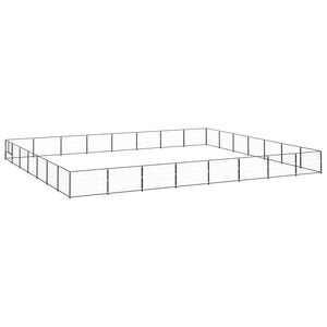 vidaXL Dog Kennel Black 56 m&sup2; Steel