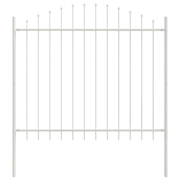 vidaXL Garden Fence 7 pcs White 170 x 165 cm Powder-Coated Steel