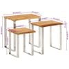 vidaXL Nesting Tables 3 pcs with Live Edge Solid Wood Acacia
