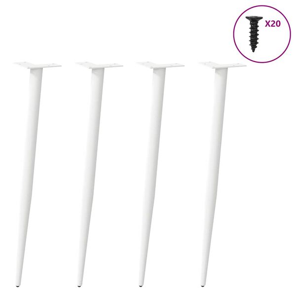 vidaXL Console Table Legs Conical Shape 4 pcs White 72-73 cm Steel