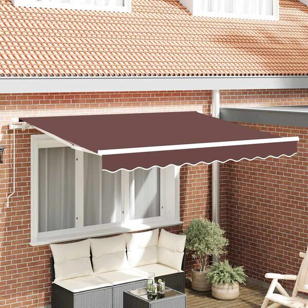 vidaXL Retractable Awning Manual Brown 250 x 200 cm Fabric