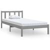 vidaXL Bed Frame without Mattress Grey Solid Wood 90x200 cm