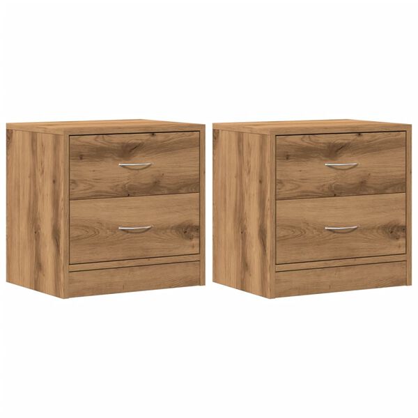 vidaXL Bedside Cabinets 2 pcs Artisian Oak 40x30x40 cm Engineered Wood