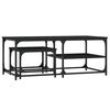 vidaXL Nesting Coffee Tables 2 pcs Black Engineered Wood