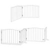 vidaXL Dog Gate with Door Foldable 8 Panels White 640 cm Poplar Wood