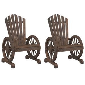 vidaXL Garden Adirondack Chairs 2 pcs Solid Wood Fir