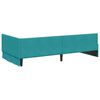 vidaXL Corner Bed Frame with Headboard Turquoise 90 cm x 200 cm Velvet