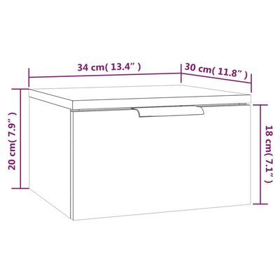 vidaXL Wall-mounted Bedside Cabinets 2 pcs Concrete Grey 34x30x20 cm