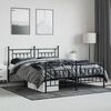 vidaXL Metal Bed Frame without Mattress with Footboard Black 160x200cm