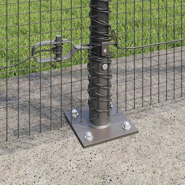 vidaXL Fence Post Grey 50 x 1.5 m (16 x 16 mm mesh) Steel and PVC