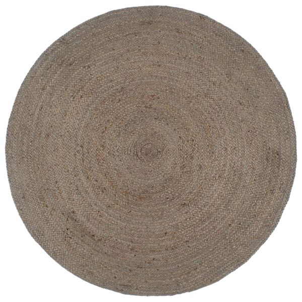 vidaXL Handmade Rug Jute Round 240 cm Grey
