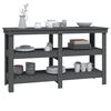 vidaXL Work Bench Grey 142.5x50x80 cm Solid Wood Pine