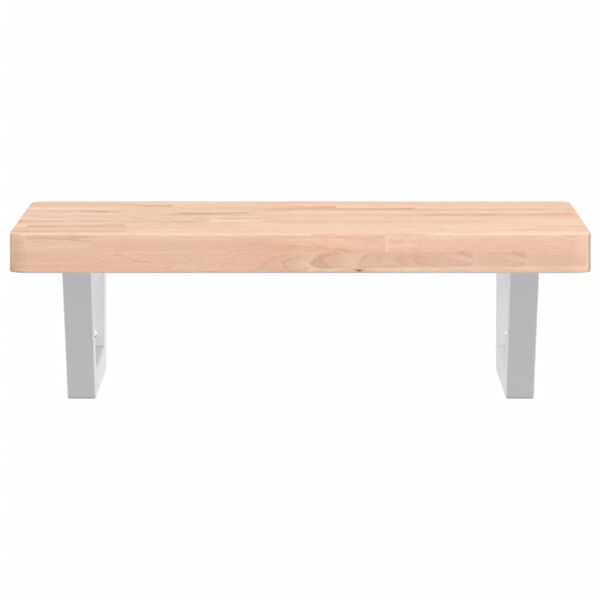 vidaXL Basin Shelf Wall Mounted Steel and Solid Wood Beech