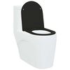 vidaXL Toilet Seat Black 47 x 36 x 3.4 cm Duroplast