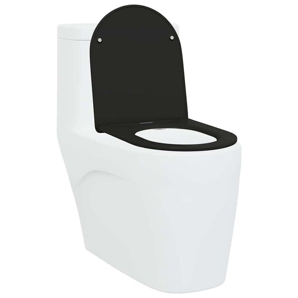 vidaXL Toilet Seat Black 47 x 36 x 3.4 cm Duroplast
