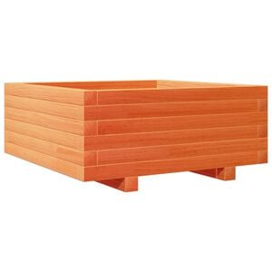 vidaXL Garden Planter Wax Brown 60x60x26,5 cm Solid Wood Pine