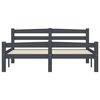 vidaXL Bed Frame without Mattress Dark Grey Solid Pinewood 140x200 cm (322092+321990)