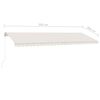 vidaXL Manual Retractable Awning with LED 500x300 cm Cream