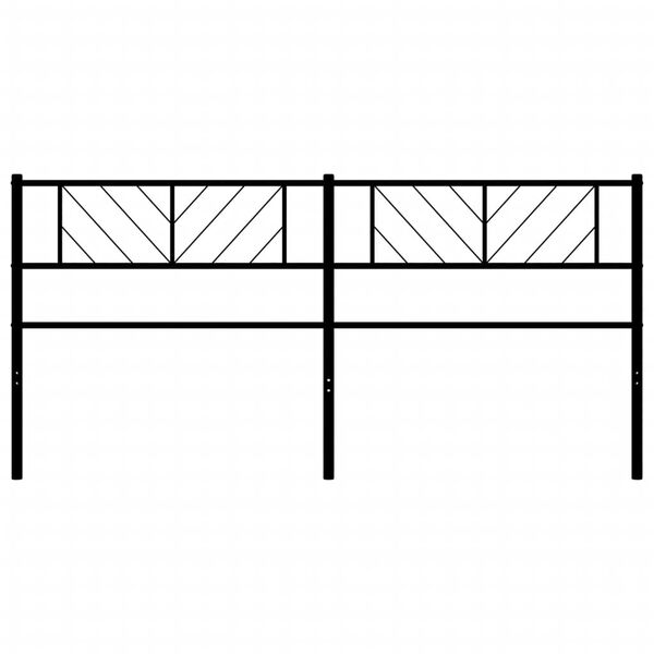 vidaXL Metal Replace Headboard Black 200 cm